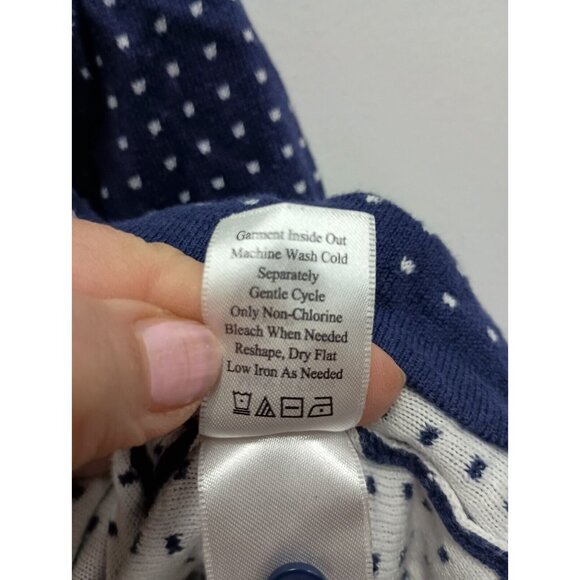 Coldwater Creek Womens Cardigan Size 1X Blue White Polka Dot Button Front Preppy - Picture 6 of 8